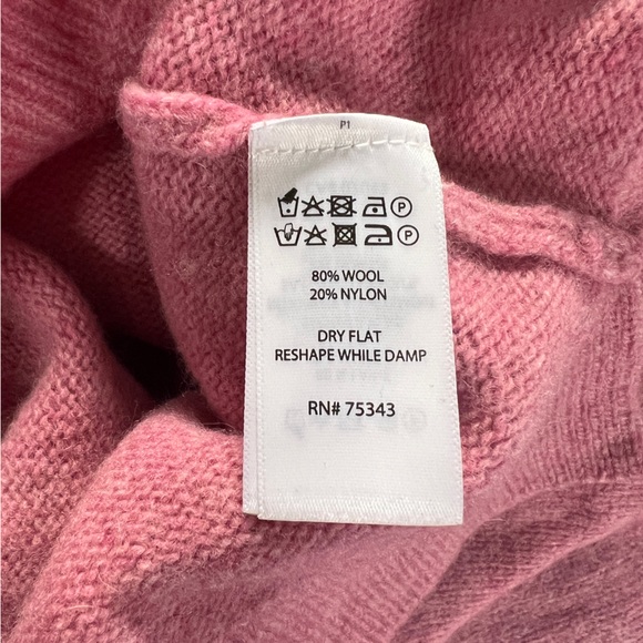 Tabitha Webb L pink fair isle wool blend hooded sweater - Picture 6 of 6